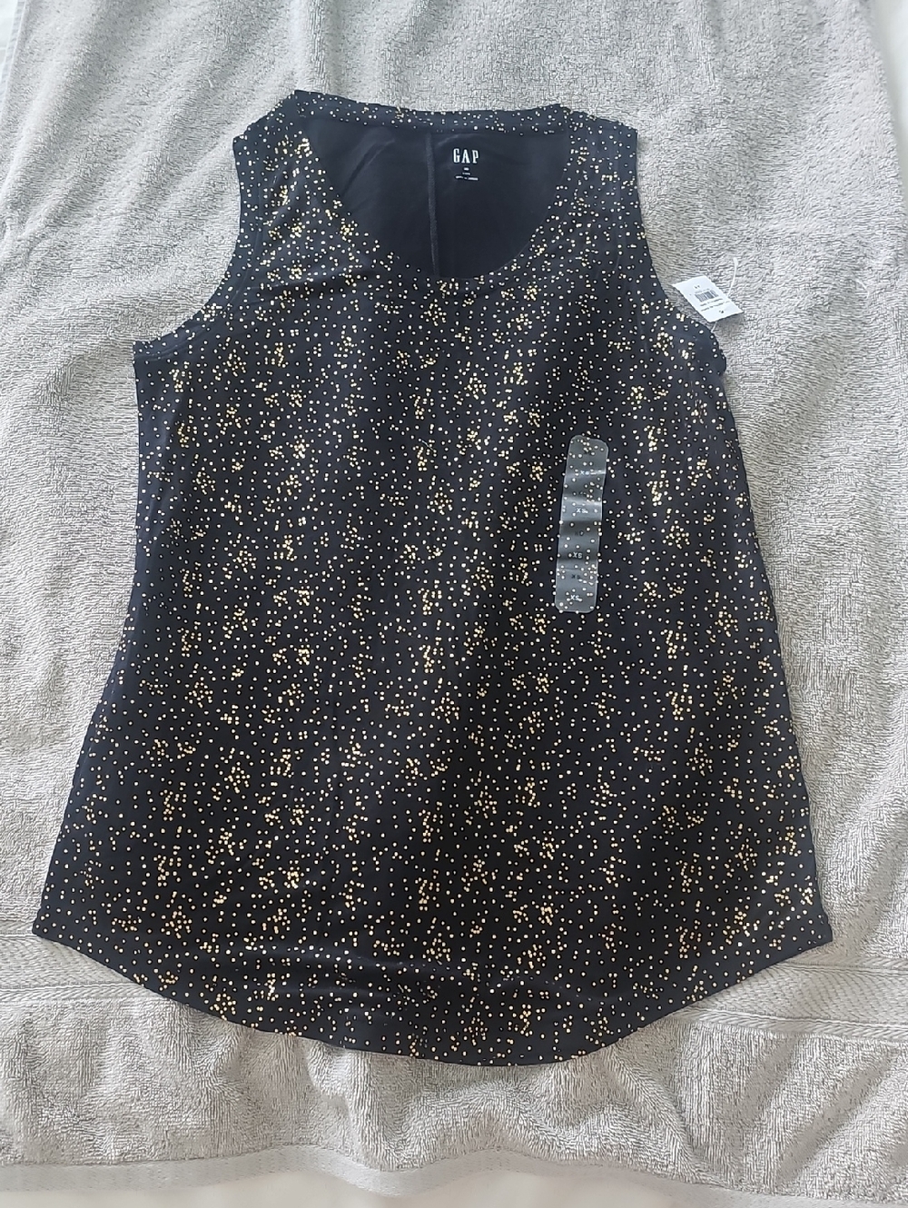 New w/tags GAP Black Tank Top with Gold Dot Print Size XS